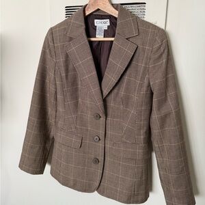 Vintage Women's Brown Plaid Blazer